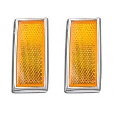 Front Amber Reflector Set With Chrome Frame 33-0033