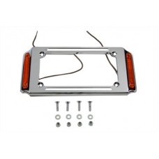 License Plate Frame Chrome with Side Lights 33-0323