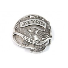 Live to Ride 75 Anniversary Belt Buckle 48-0937