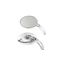 Oval Mirror Set with Billet 3 Slot Stem, Chrome 34-0328