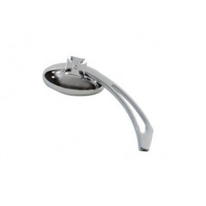 Oval Mirror with Billet Slotted Stem, Chrome 34-0123