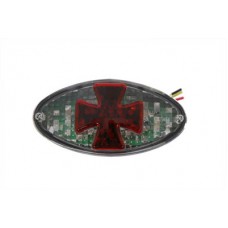 Oval Tail Lamp with Maltese Inset Clear Lens with Red Cross 33-0750