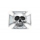 Pewter Maltese Cross with Skull Emblem 48-0494