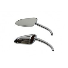 Racer Mirror Set with Round Stems, Chrome 34-0397