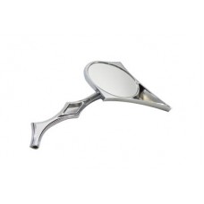 Spike Oval Mirror with Billet Twisted Stem, Chrome 34-0139