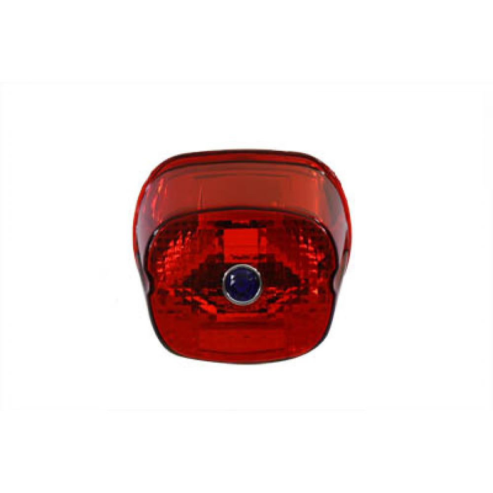 V-Twin 33-0248 Tail Lamp Lens Laydown Style Red with Blue Dot 