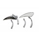 Tear Drop Mirror Set with Solid Billet Stems, Chrome 34-0136