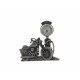 V-Twin Pewter Motorcycle Clock 4-1/2