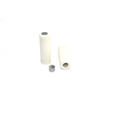 White Stock Style Grip Set with Chrome Plugs 28-0114